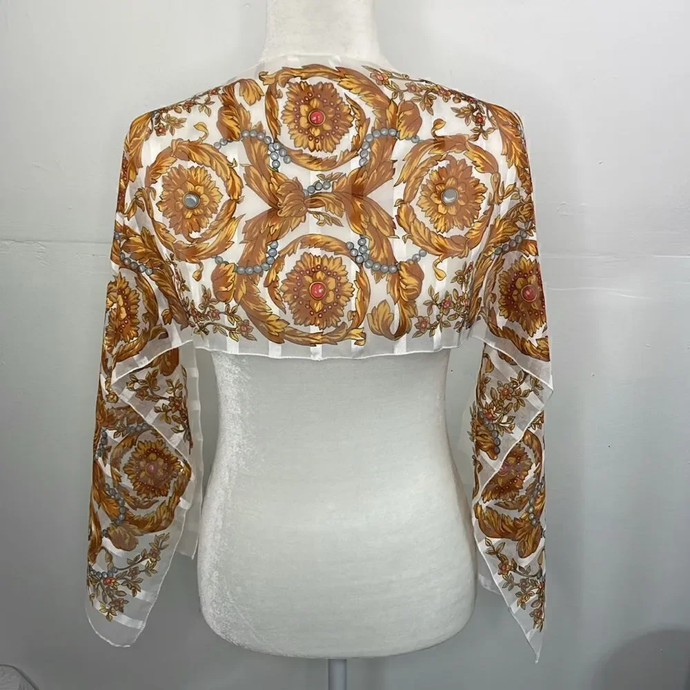 SCARF Rectangular Sheer Floral Print